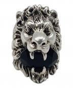 GUCCIグッチ）の古着「ライオンヘッドリング」｜シルバー×ブラック