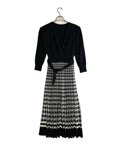 Diagram（ダイアグラム）Diagram (ダイアグラム) ニットワンピース ブラック×ホワイト サイズ:SIZE 36（S）の古着・服飾アイテム
