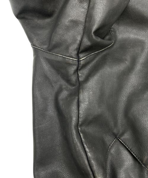 MBBCAR（エムビービーシーエーアール）MBBCAR (エムビービーシーエーアール) フェイクレザーブルゾン ダークブラウン サイズ:SIZE Mの古着・服飾アイテム