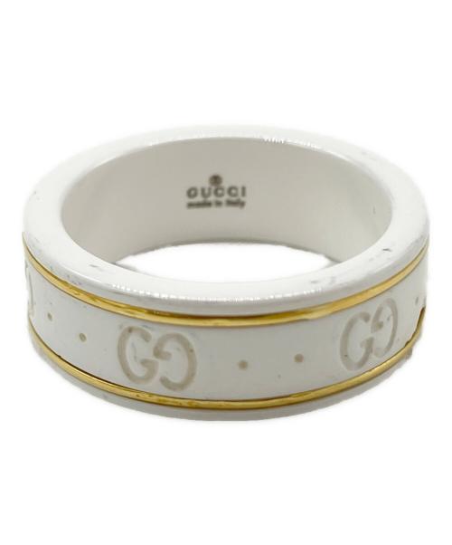 GUCCI（グッチ）GUCCI (グッチ) アイコンリング ホワイト×ゴールド サイズ:15号の古着・服飾アイテム