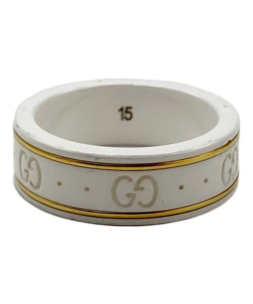 GUCCI（グッチ）GUCCI (グッチ) アイコンリング ホワイト×ゴールド サイズ:15号の古着・服飾アイテム