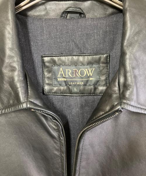 ARROW（アロー）ARROW (アロー) レザージャケット ブラック サイズ:Lの古着・服飾アイテム
