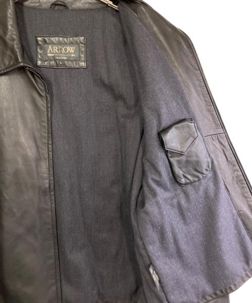 ARROW（アロー）ARROW (アロー) レザージャケット ブラック サイズ:Lの古着・服飾アイテム