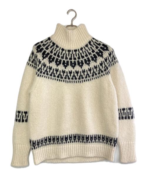 BATONER（バトナ―）BATONER (バトナ―) 厚手ニット ホワイト×ブラック サイズ:SIZE 3の古着・服飾アイテム