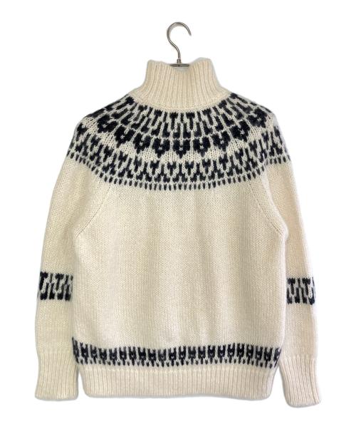 BATONER（バトナ―）BATONER (バトナ―) 厚手ニット ホワイト×ブラック サイズ:SIZE 3の古着・服飾アイテム