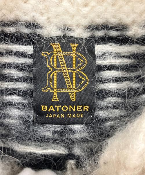 BATONER（バトナ―）BATONER (バトナ―) 厚手ニット ホワイト×ブラック サイズ:SIZE 3の古着・服飾アイテム