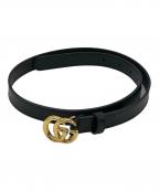 GUCCIグッチ）の古着「ダブルGスリムベルト」｜ブラック
