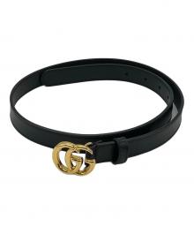 GUCCI（グッチ）の古着「ダブルGスリムベルト」｜ブラック