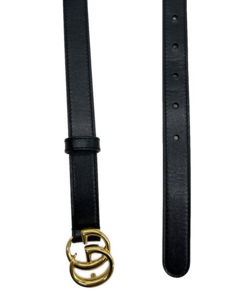 GUCCI（グッチ）GUCCI (グッチ) ダブルGスリムベルト ブラックの古着・服飾アイテム