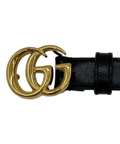 GUCCI（グッチ）GUCCI (グッチ) ダブルGスリムベルト ブラックの古着・服飾アイテム