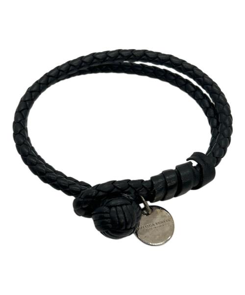 BOTTEGA VENETA（ボッテガベネタ）BOTTEGA VENETA (ボッテガベネタ) レザーブレスレット ブラックの古着・服飾アイテム