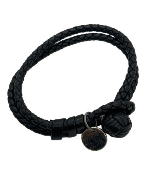 BOTTEGA VENETA（ボッテガベネタ）BOTTEGA VENETA (ボッテガベネタ) レザーブレスレット ブラックの古着・服飾アイテム