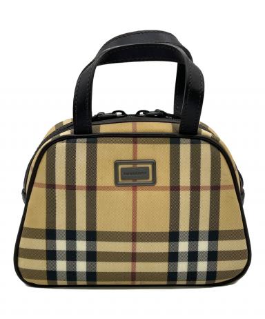 中古王。BURBERRY ミニボストンバッグ 中古・古着通販】BURBERRY (バーバリー) ミニボストンバッグ ベージュ
