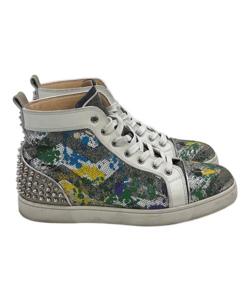 Christian Louboutin（クリスチャン・ルブタン）Christian Louboutin (クリスチャン・ルブタン) ハイカットスニーカー ホワイト×シルバー サイズ:SIZE 25.5cm(41)の古着・服飾アイテム