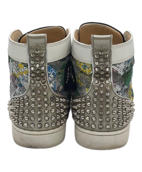 Christian Louboutin（クリスチャン・ルブタン）Christian Louboutin (クリスチャン・ルブタン) ハイカットスニーカー ホワイト×シルバー サイズ:SIZE 25.5cm(41)の古着・服飾アイテム