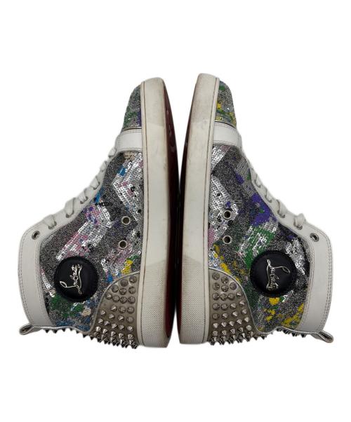 Christian Louboutin（クリスチャン・ルブタン）Christian Louboutin (クリスチャン・ルブタン) ハイカットスニーカー ホワイト×シルバー サイズ:SIZE 25.5cm(41)の古着・服飾アイテム