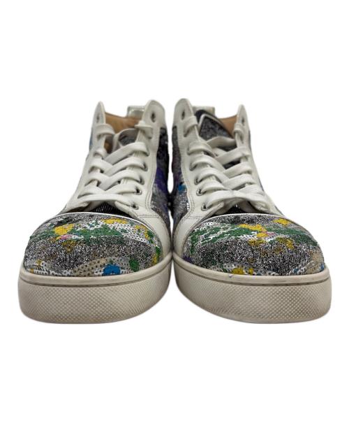 Christian Louboutin（クリスチャン・ルブタン）Christian Louboutin (クリスチャン・ルブタン) ハイカットスニーカー ホワイト×シルバー サイズ:SIZE 25.5cm(41)の古着・服飾アイテム