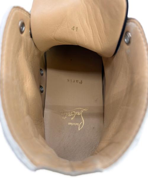 Christian Louboutin（クリスチャン・ルブタン）Christian Louboutin (クリスチャン・ルブタン) ハイカットスニーカー ホワイト×シルバー サイズ:SIZE 25.5cm(41)の古着・服飾アイテム