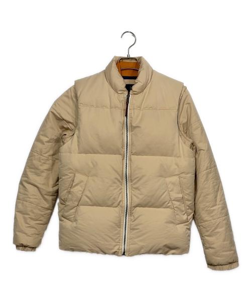 ARMANI EXCHANGE（アルマーニ エクスチェンジ）ARMANI EXCHANGE (アルマーニ エクスチェンジ) セパレートダウンジャケット ベージュ×グリーン サイズ:SIZE XSの古着・服飾アイテム
