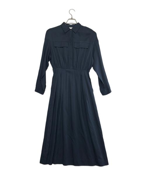 BALLSEY（ボールジィ）BALLSEY (ボールジィ) セルロースモールスキン シャツワンピース ネイビー サイズ:SIZE Mの古着・服飾アイテム