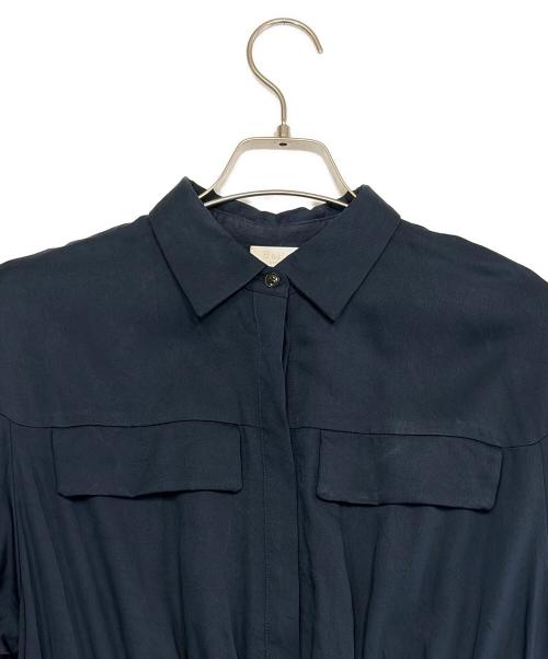 BALLSEY（ボールジィ）BALLSEY (ボールジィ) セルロースモールスキン シャツワンピース ネイビー サイズ:SIZE Mの古着・服飾アイテム
