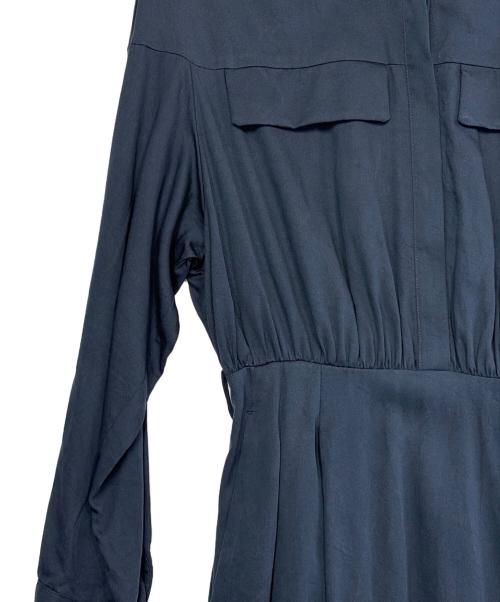 BALLSEY（ボールジィ）BALLSEY (ボールジィ) セルロースモールスキン シャツワンピース ネイビー サイズ:SIZE Mの古着・服飾アイテム