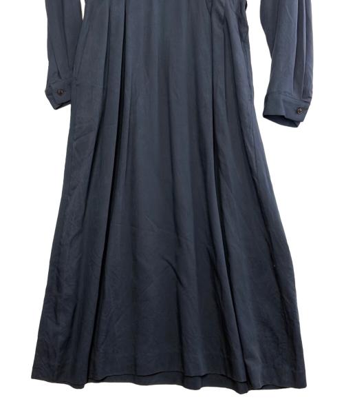 BALLSEY（ボールジィ）BALLSEY (ボールジィ) セルロースモールスキン シャツワンピース ネイビー サイズ:SIZE Mの古着・服飾アイテム