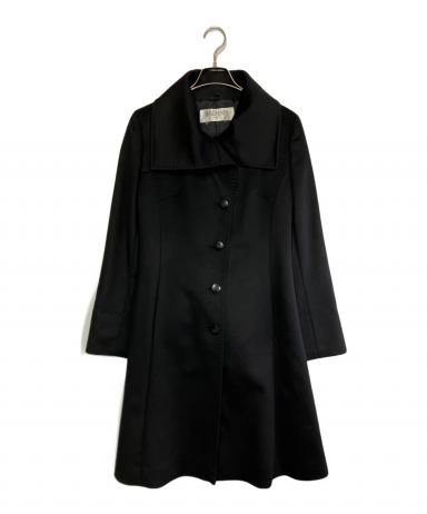 BALMAIN バルマン カシミヤ100% 裏地シルク ロングコート 黒 中古・古着通販】BALMAIN (バルマン) カシミヤコート ブラック サイズ