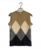 CELINEセリーヌ）の古着「ベスト」｜ベージュ×ホワイト×グレー