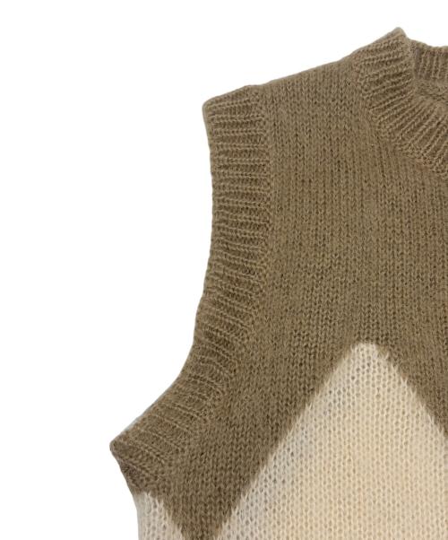 CELINE（セリーヌ）CELINE (セリーヌ) ベスト ベージュ×ホワイト×グレー サイズ:SIZE Sの古着・服飾アイテム