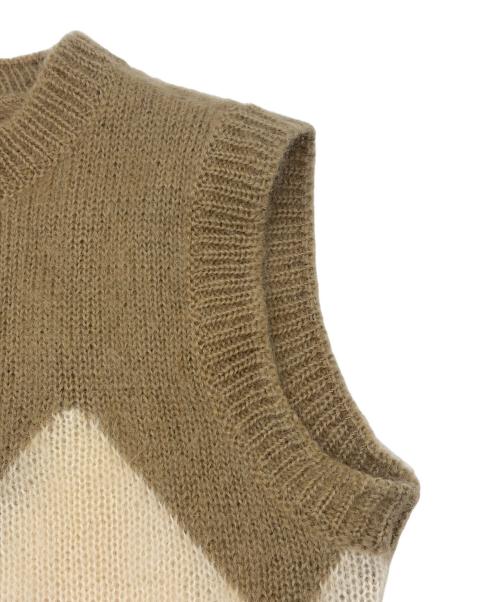 CELINE（セリーヌ）CELINE (セリーヌ) ベスト ベージュ×ホワイト×グレー サイズ:SIZE Sの古着・服飾アイテム