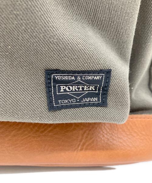 PORTER（ポーター）PORTER (ポーター) デイパック オリーブ×ブラウンの古着・服飾アイテム