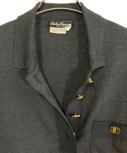Salvatore Ferragamo（サルヴァトーレ フェラガモ）Salvatore Ferragamo (サルヴァトーレ フェラガモ) 厚手ニット ダークグレー サイズ:Sの古着・服飾アイテム