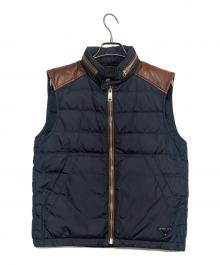 PRADA（プラダ）の古着「ダウンベスト」｜ブラウン×ネイビー