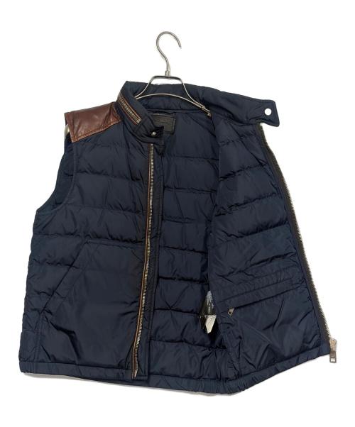 PRADA（プラダ）PRADA (プラダ) ダウンベスト ブラウン×ネイビー サイズ:SIZE 44(M)の古着・服飾アイテム