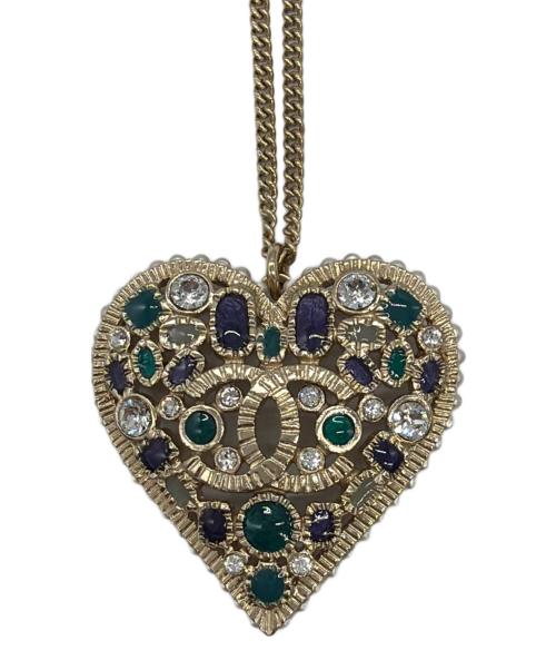 CHANEL（シャネル）CHANEL (シャネル) ココマークハートチャームネックレス ゴールドの古着・服飾アイテム