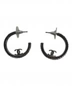 CHANELシャネル）の古着「ラインストーンココマークピアス」｜シルバー×ピンク