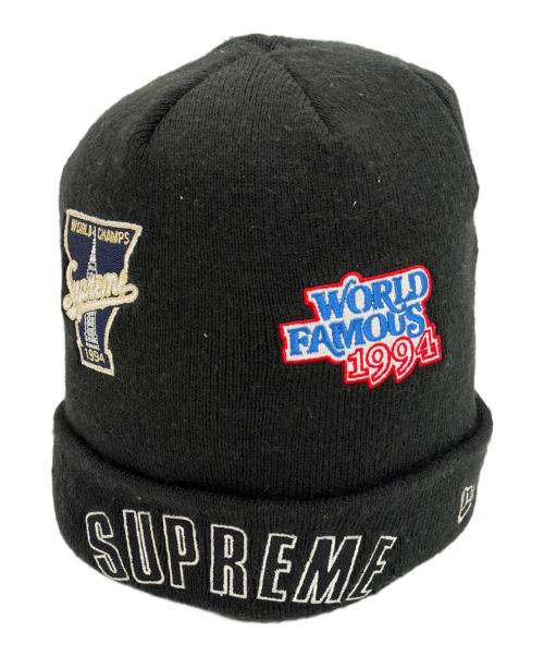 New Era（ニューエラ）New Era (ニューエラ) Supreme (シュプリーム) ニット帽 ブラックの古着・服飾アイテム