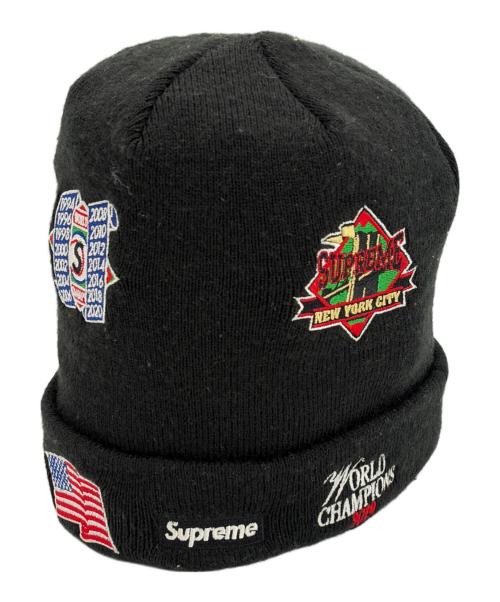 New Era（ニューエラ）New Era (ニューエラ) Supreme (シュプリーム) ニット帽 ブラックの古着・服飾アイテム