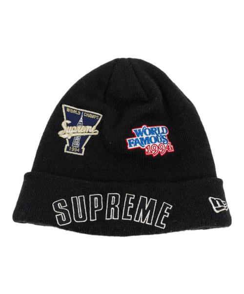 New Era（ニューエラ）New Era (ニューエラ) Supreme (シュプリーム) ニット帽 ブラックの古着・服飾アイテム