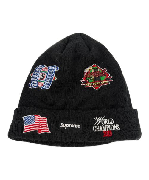 New Era（ニューエラ）New Era (ニューエラ) Supreme (シュプリーム) ニット帽 ブラックの古着・服飾アイテム