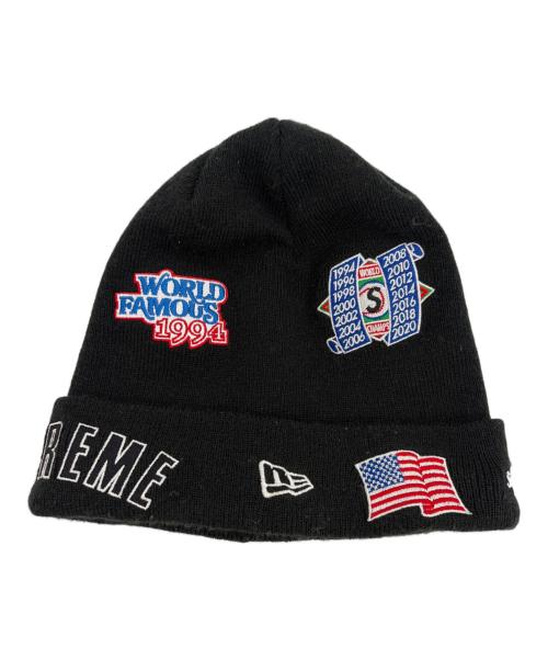 New Era（ニューエラ）New Era (ニューエラ) Supreme (シュプリーム) ニット帽 ブラックの古着・服飾アイテム