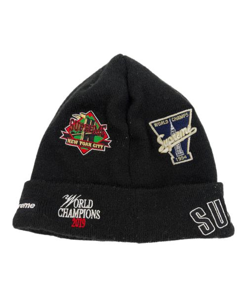New Era（ニューエラ）New Era (ニューエラ) Supreme (シュプリーム) ニット帽 ブラックの古着・服飾アイテム
