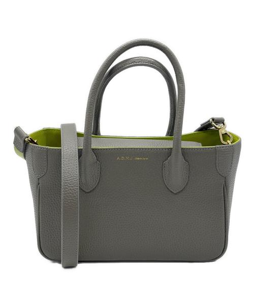 A.D.M.J.（エーディーエムジェイ）A.D.M.J. (エーディーエムジェイ) 2WAYバッグ グレー×グリーンの古着・服飾アイテム