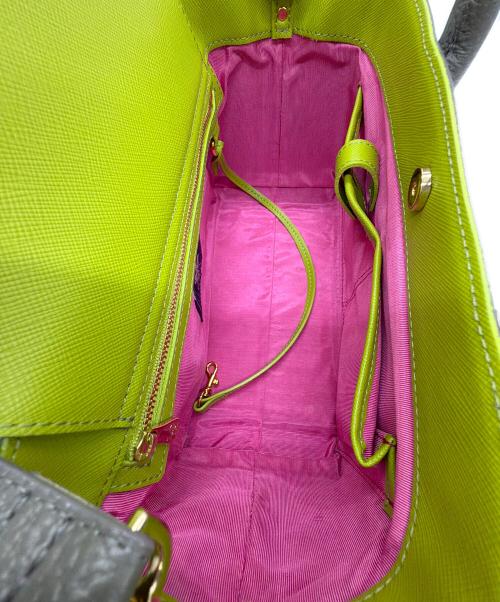 A.D.M.J.（エーディーエムジェイ）A.D.M.J. (エーディーエムジェイ) 2WAYバッグ グレー×グリーンの古着・服飾アイテム