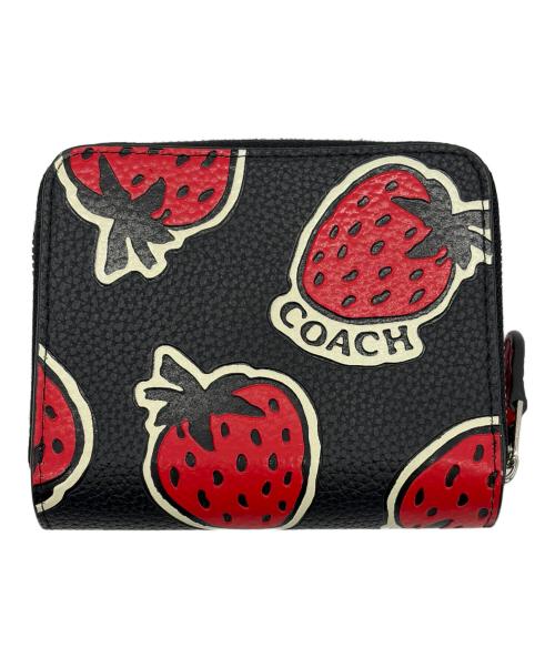 COACH（コーチ）COACH (コーチ) 2つ折り財布 ブラック×レッドの古着・服飾アイテム