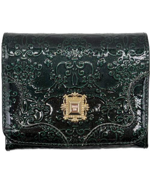 ANNA SUI（アナスイ）ANNA SUI (アナスイ) 2つ折り財布 グリーン×ベージュの古着・服飾アイテム