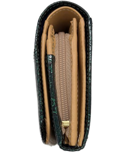 ANNA SUI（アナスイ）ANNA SUI (アナスイ) 2つ折り財布 グリーン×ベージュの古着・服飾アイテム