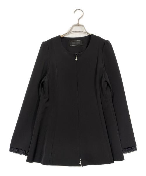 TO BE CHIC（トゥービーシック）TO BE CHIC (トゥービーシック) デュアルストレッチ ZIP チュニック ブラック サイズ:SIZE 42（M)の古着・服飾アイテム