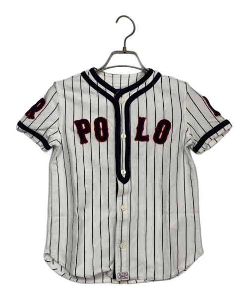 POLO RALPH LAUREN（ポロ・ラルフローレン）POLO RALPH LAUREN (ポロ・ラルフローレン) ベースボールシャツ ホワイト×ネイビー サイズ:130cm 未使用品の古着・服飾アイテム